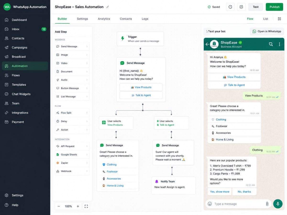 Smartphone showing marketing communication and lead generation workflow